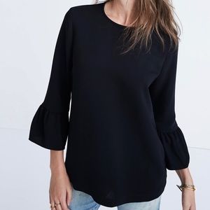 Madewell Black Bell Sleeve Blouse